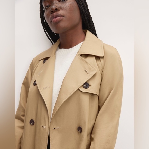 Everlane Cotton Modern Trench Coat Cornstalk Tan - Picture 2 of 15